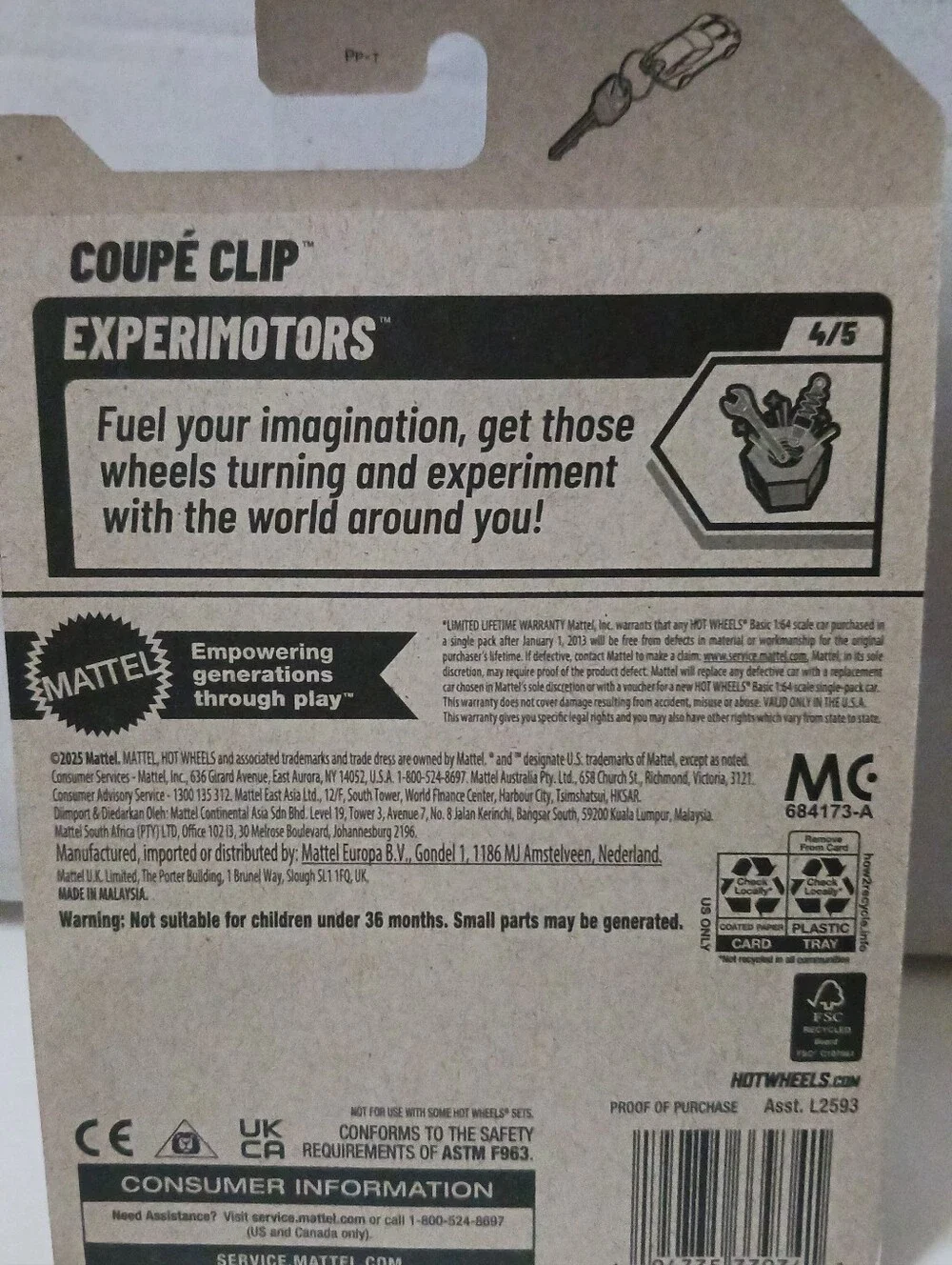 Mattel Purple and White Coupé Clip - HW Experimotors